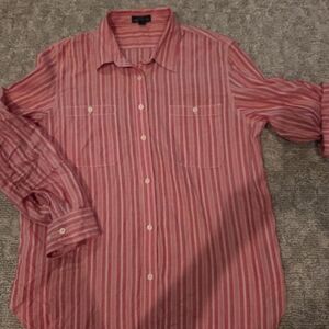 Ralph Lauren Red and White Striped Casual Shirt XL